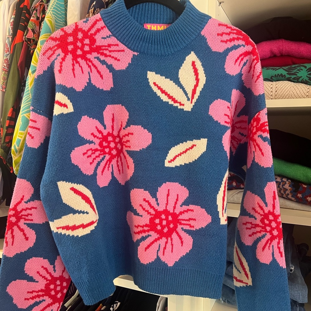 THML Blue and Pink Sloane sweater, small